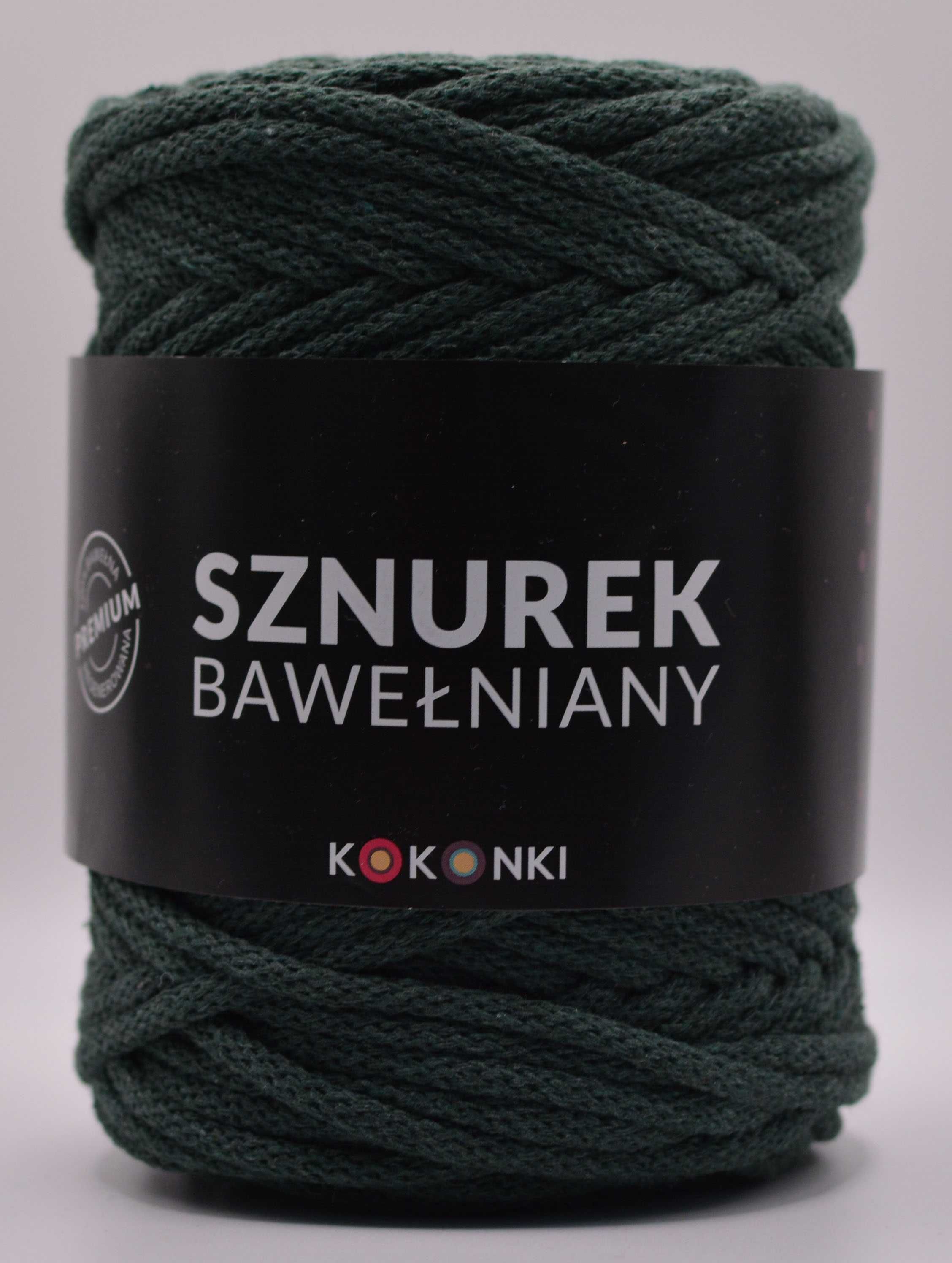 PREMIUM sznurek bawełniany by KOKONKI 5mm 100m macrama świerk