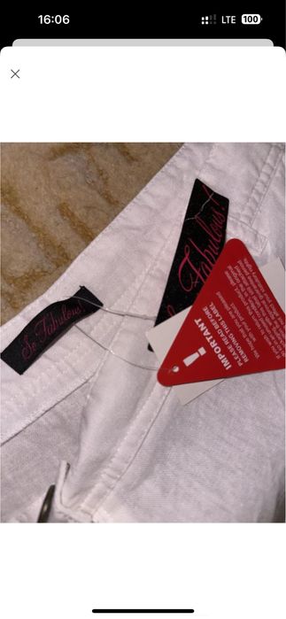 Нові льон віскоза білі батал 26 жіночі штани