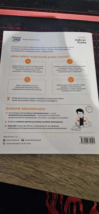 Karty pracy Odkryć fizykę 1 z dziennikiem laboratoryjnym Nowa Era