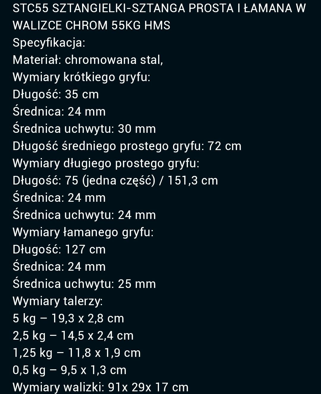 Sztangielki HMS STC chrom w walizce