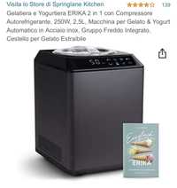 Gelatiera e Yogurtiera ERIKA 2 in 1 con Compressore Autorefrigerante,