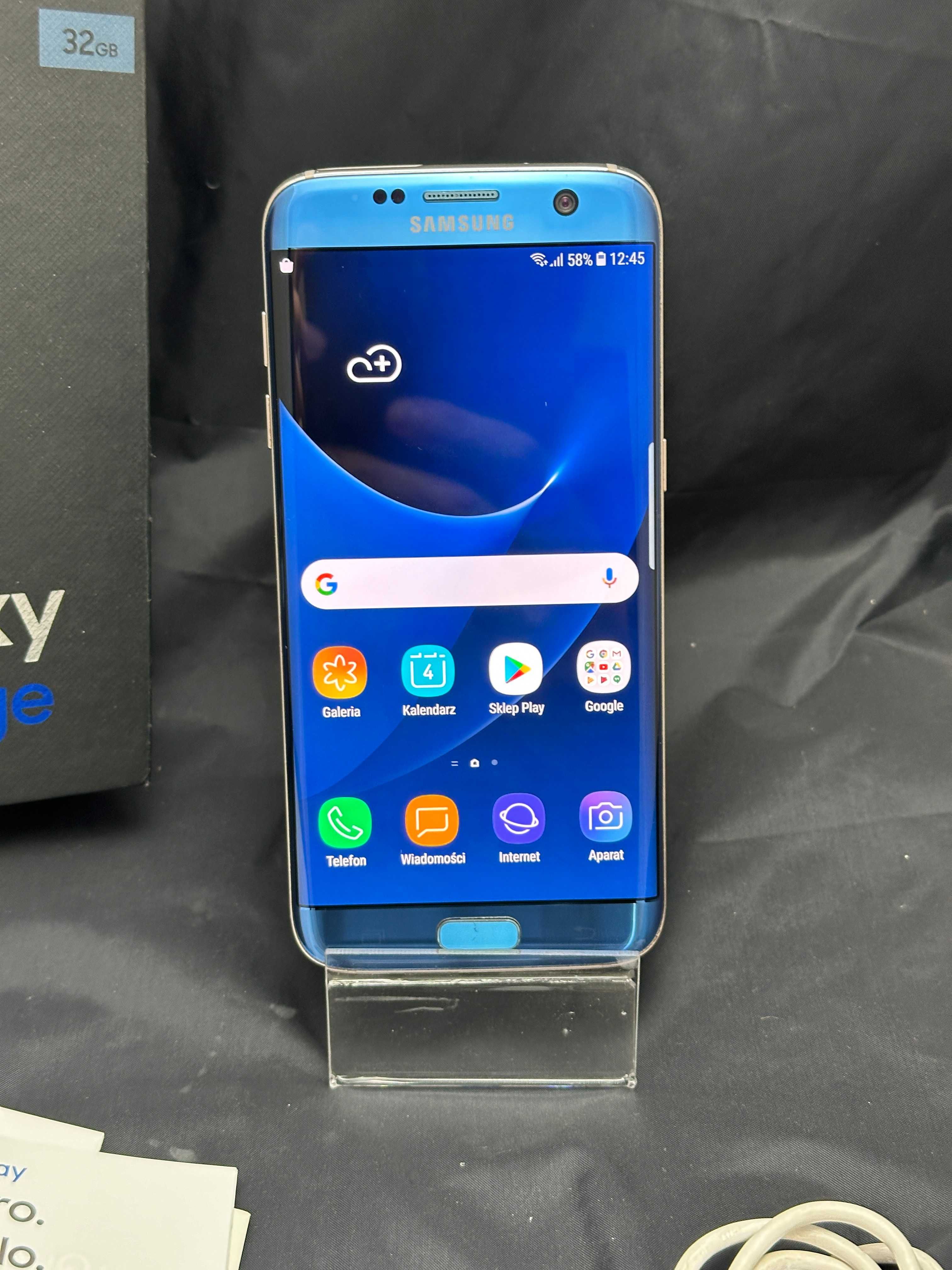 Telefon Samsung Galaxy S7 edge niebieski SUPER STAN - Sprawny 100%