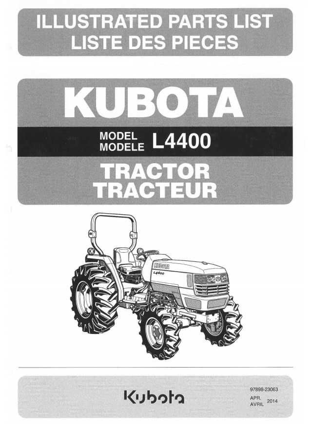 Katalog części ciągnika KUBOTA L 4400