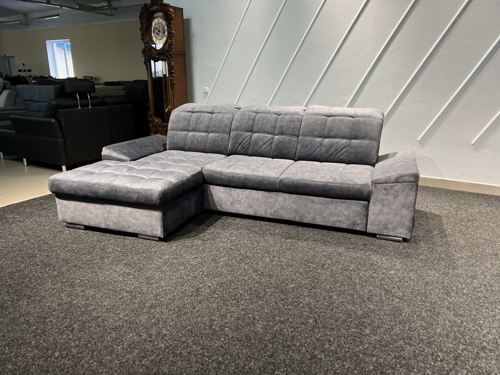 Новий розкладний кутовий диван з нішею тканина