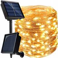 Drucik girlanda SOLARNA lampki ogrodowe 100 LED 10 mb