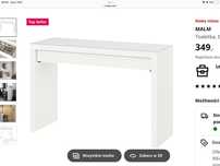 Toaletka MALM ikea JAK NOWA 120 x 41 biała z szufladą