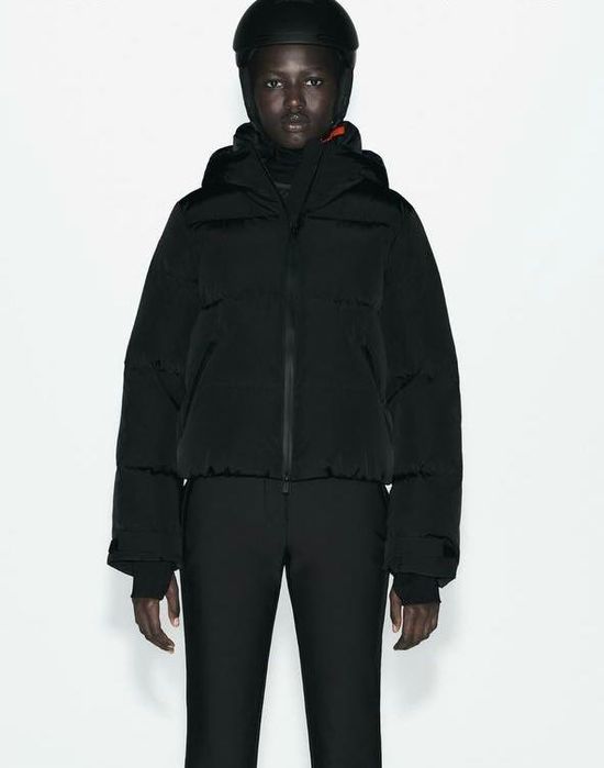 Зимова жіноча куртка Зара лижна куртка пух перо розмір хс с xs пуховик