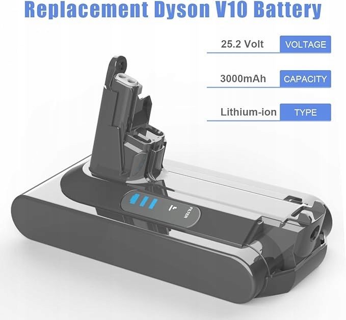 25,2 V 3000 mAh wymienna bateria do Dyson V10