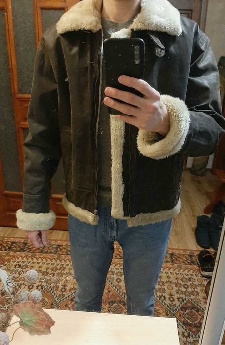 Дублянка чоловіча, куртка шкіряна зимова, дубльонка