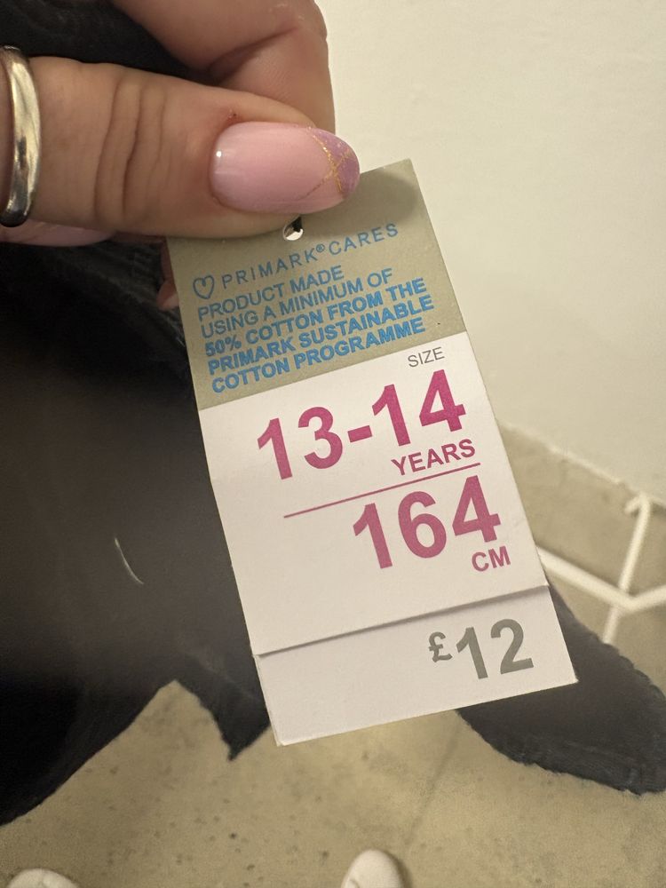 Spodnie 164 bojówki czarne Primark kieszenie dla dziewczynki chłopca