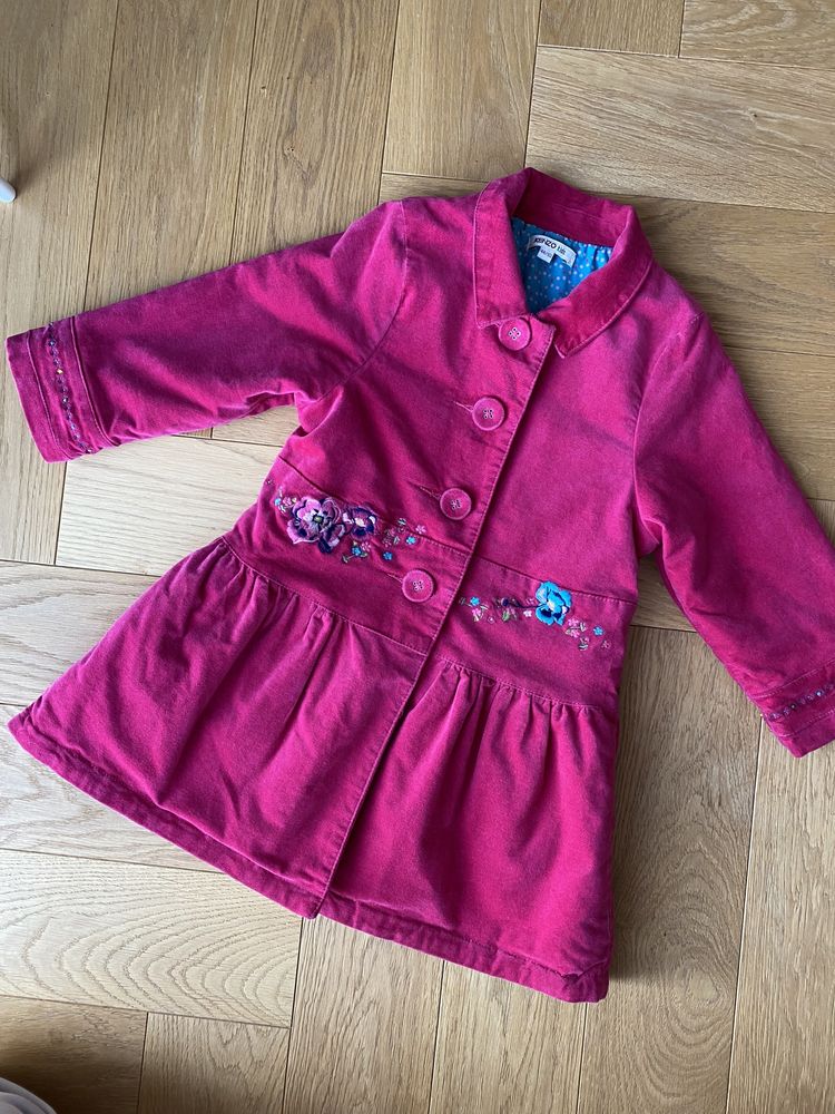Kenzo Kids różowy płaszczyk z haftem