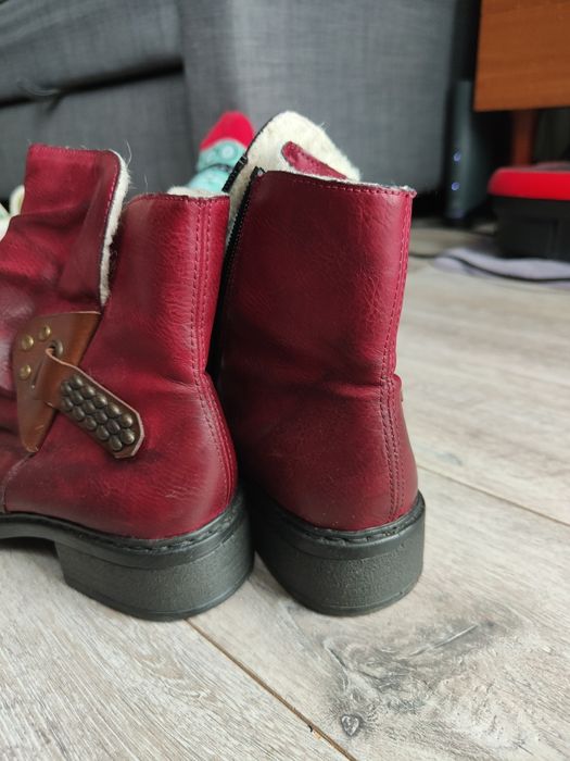 Botki Rieker rozmiar 37 bordowy