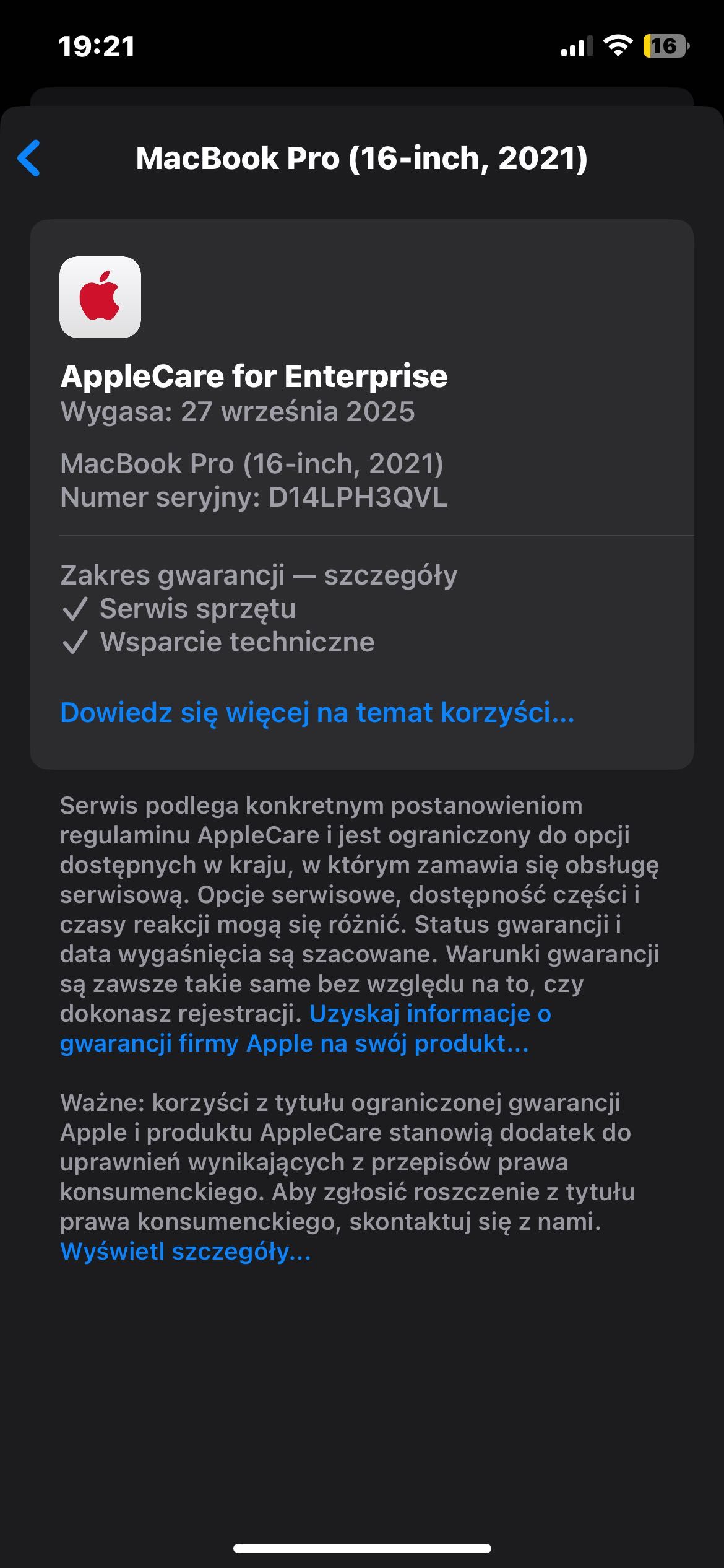 2021 MacBook Pro A2485 16" M1 MAX 64GB 1000GB