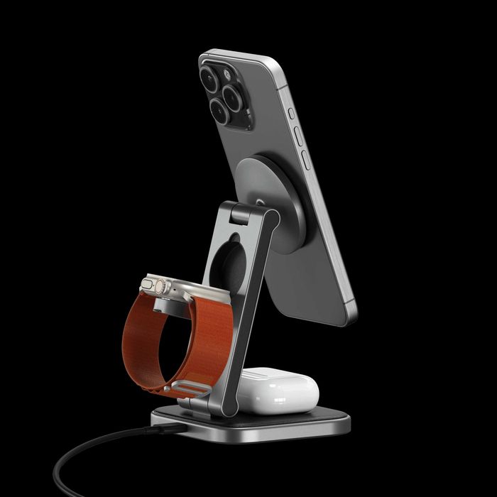 Складна бездротова зарядна док станція Satechi 3-в-1 Qi2