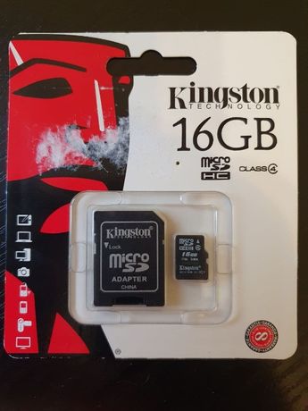 Карта памяти Kingston 16 GB microSDHC class 4 + SD Adapter SDC4/16GB