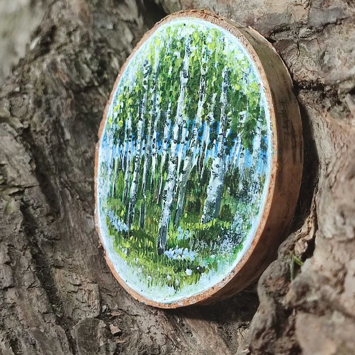 Magnes na lodówkę las brzozowy