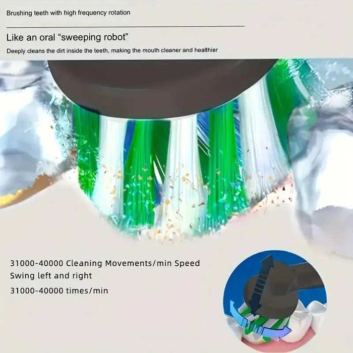 Escova de dentes elétrica rotativa + oferta 8 cabeças recarga. Nova.