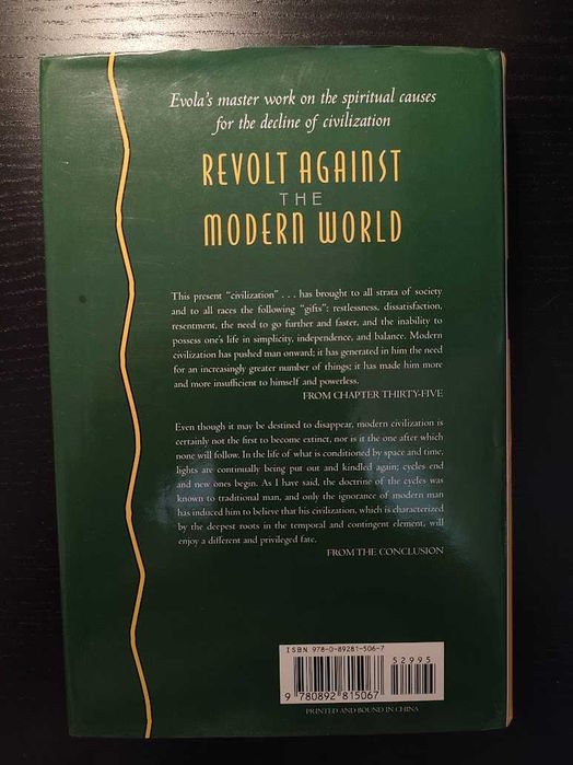 (Env. Incluído) Revolt Against The Modern World de Julius Evola