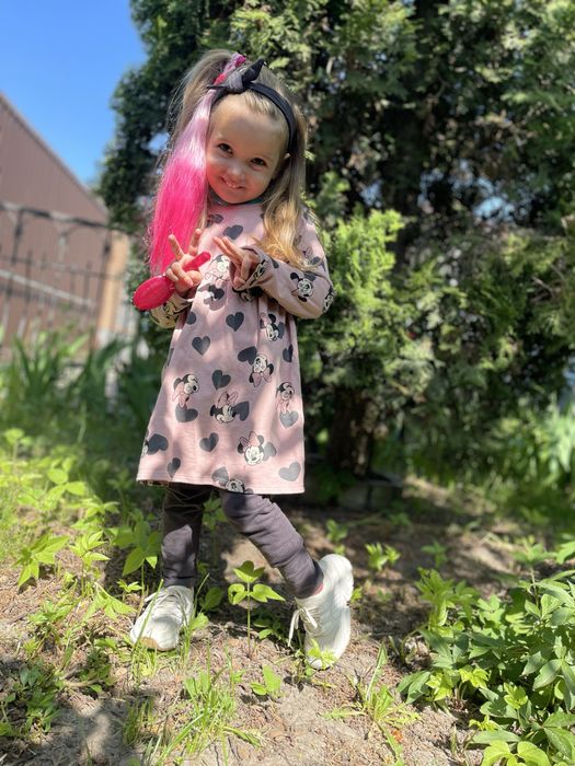 H&M Костюм для дівчинки, сукня, лосини, повʼязка, 3-4 роки