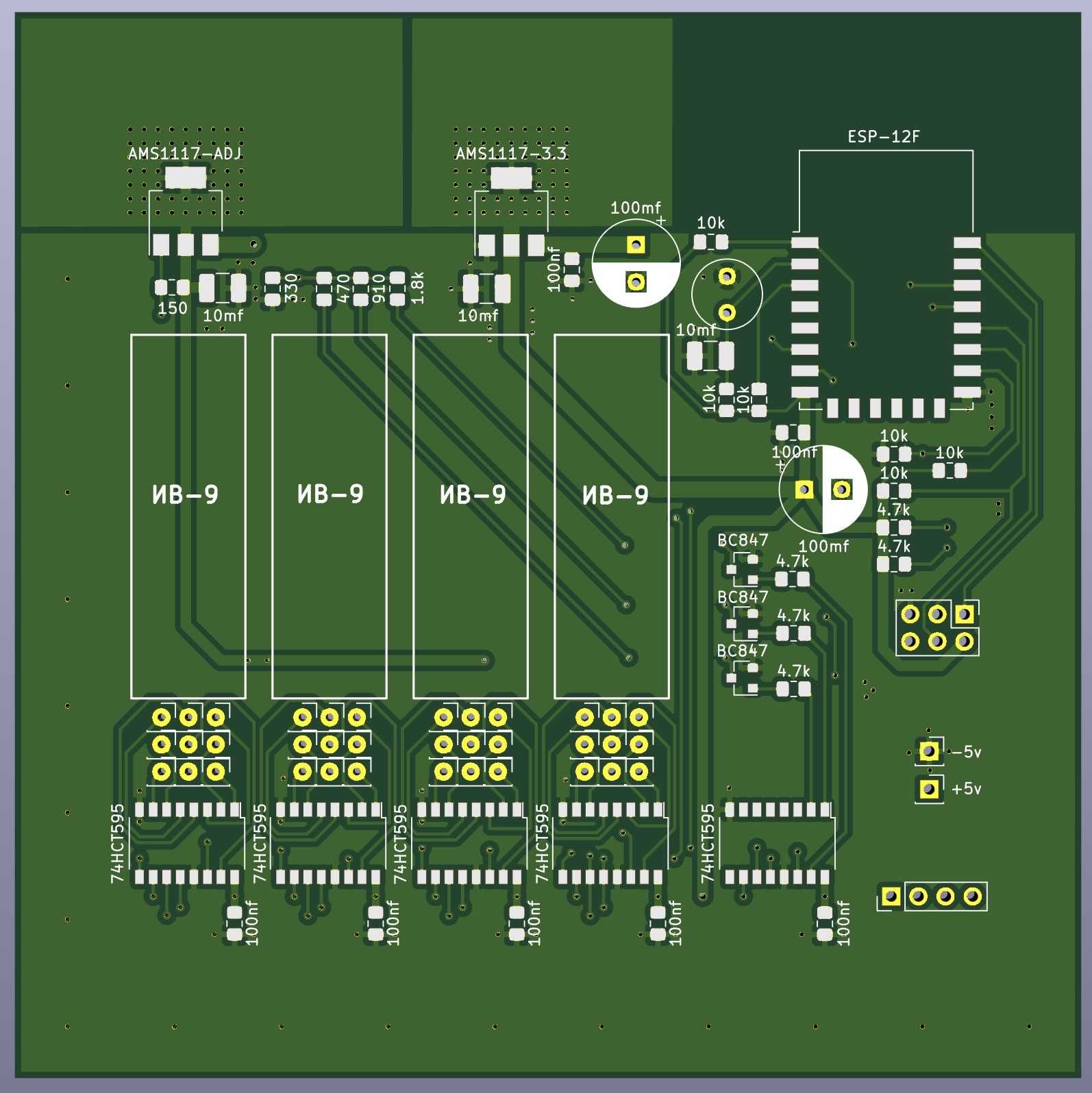 Печатная плата часов на ИВ-9 ив-16 с WiFi