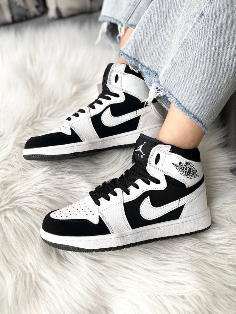 Buty Nike Air jordan 1 Mid White Black 36-41 damskie trampki