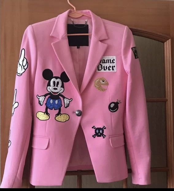 Розовый пиджак Philipp Plein xs микки редкий в этом цвете