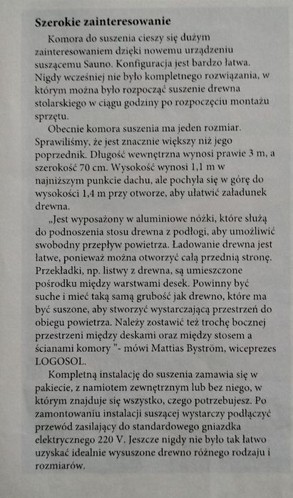 Agregat logosol z komorą suszącą drewno