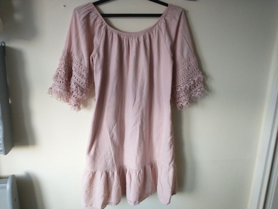 Sukienka tunika z pięknymi rękawami w stylu boho uniwersalna