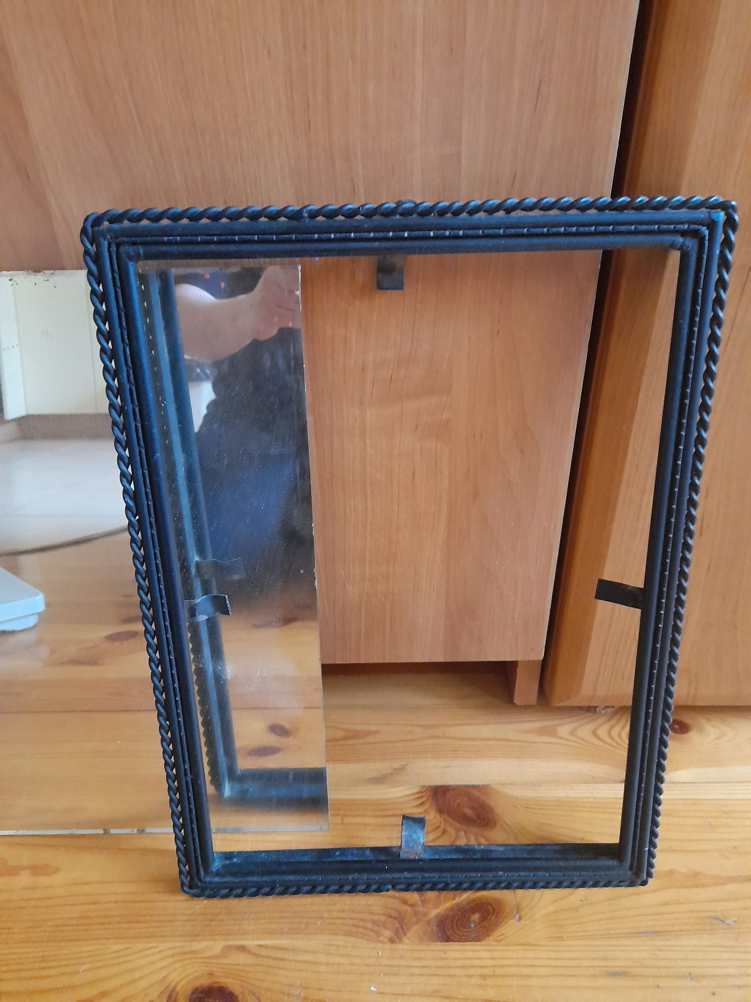 Lustro z metalową ramą z PRL