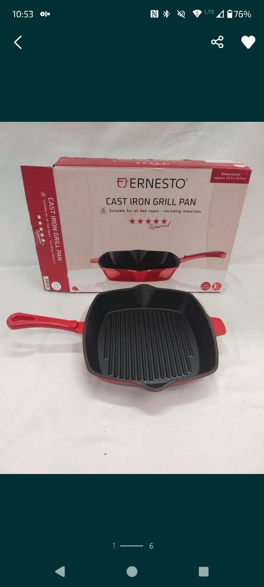 Żeliwna patelnia do grillowania Ernesto