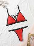 Seksowny strój, bielizna damska, komplet, sexy, erotyczna, czerwona xl