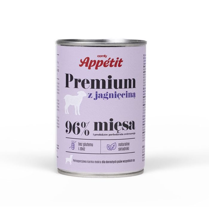Comfy Appetit Mokra Karma dla Psów w Puszce 400g Premium Jagnięcina