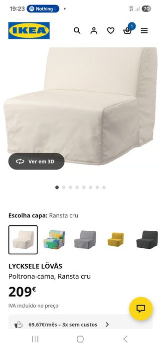 Sofá poltrona-cama Ikea