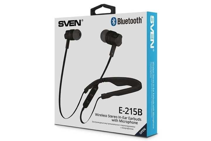 Наушники беспроводные SVEN E-215B с микрофоном Bluetooth 4.1 чёрные