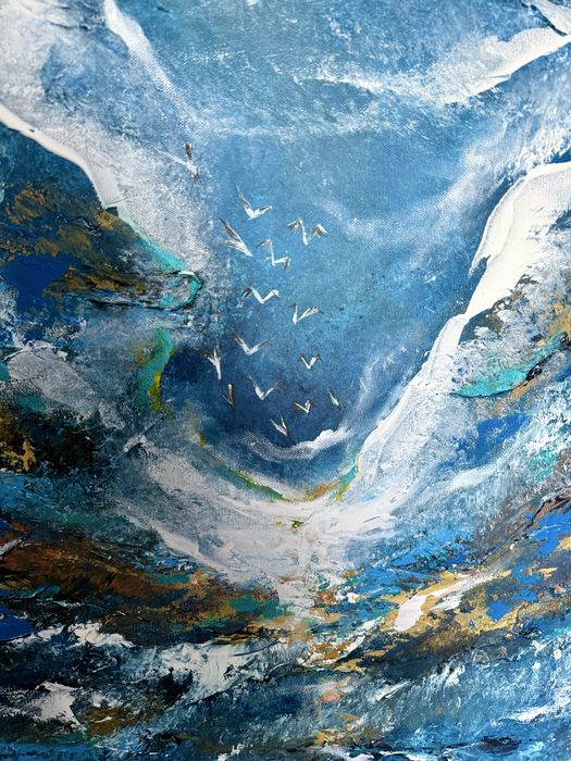 Obraz „ Birds” 120x80cm, akryl. Okazja!