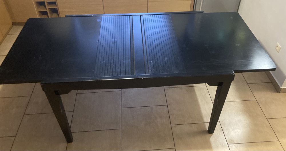 Stół drewniany 143x90 czarny rozkładany