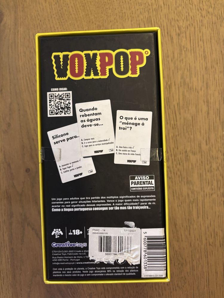 Jogo cartas Vox Pop