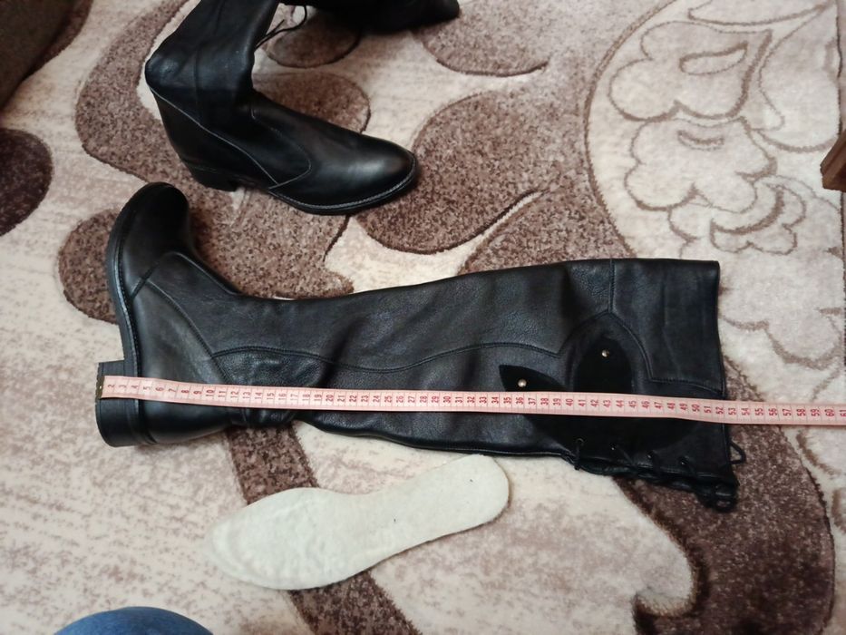 Шкіряні чоботи до коліна, 38р