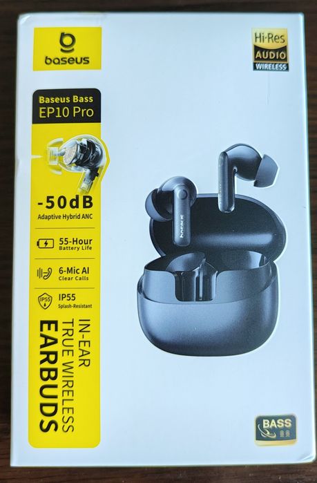 Бездротові навушники Baseus EP10 Pro, ANC, LDAC, IP55, Black