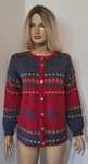 Norweski sweter wełniany wool 100% wełna handmde vintage L/XL guziki