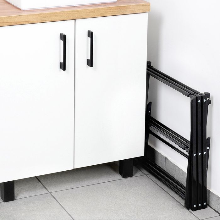 Suszarka na pranie metalowa czarna pionowa rozsuwana 47-78x94 cm