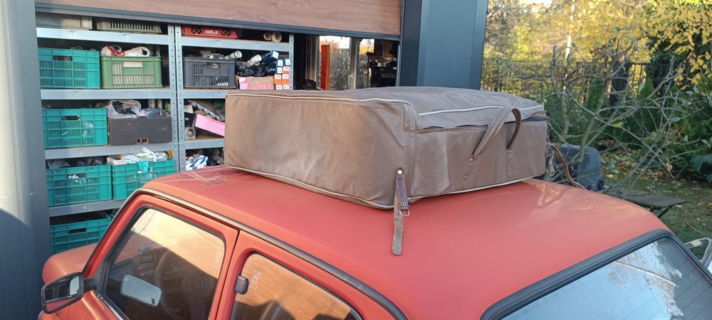 Fiat 126p 125p polonez bagażnik dachowy + neseser oryginalny zestaw
