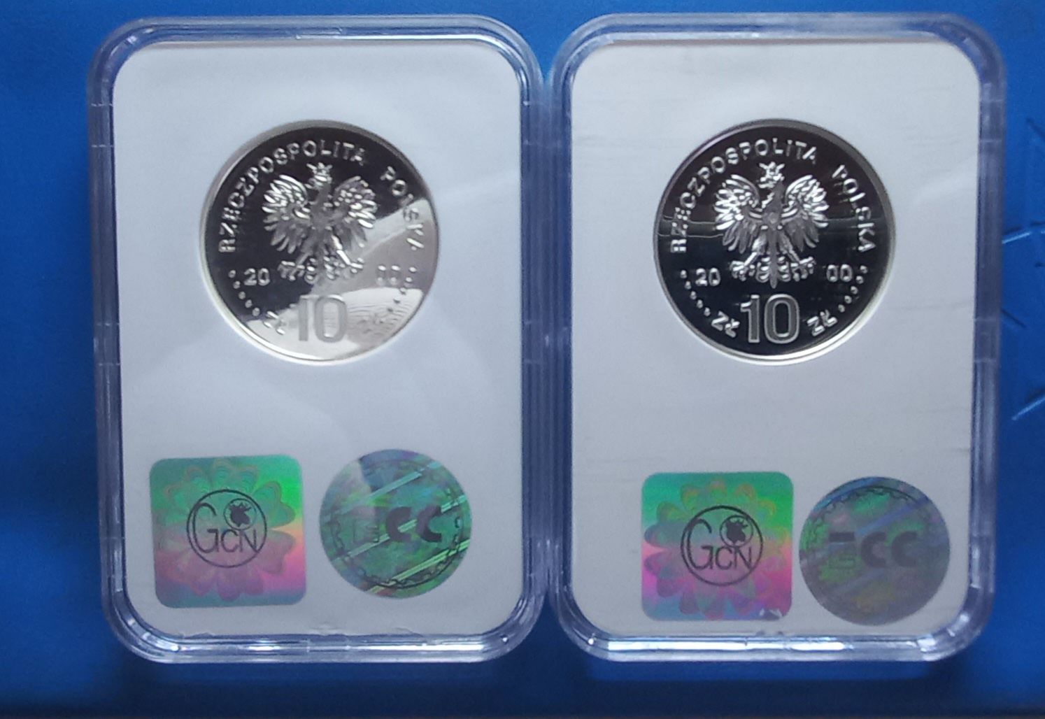 Jan II Kazimierz - 2 x moneta srebrna 10 PLN GCN PR70