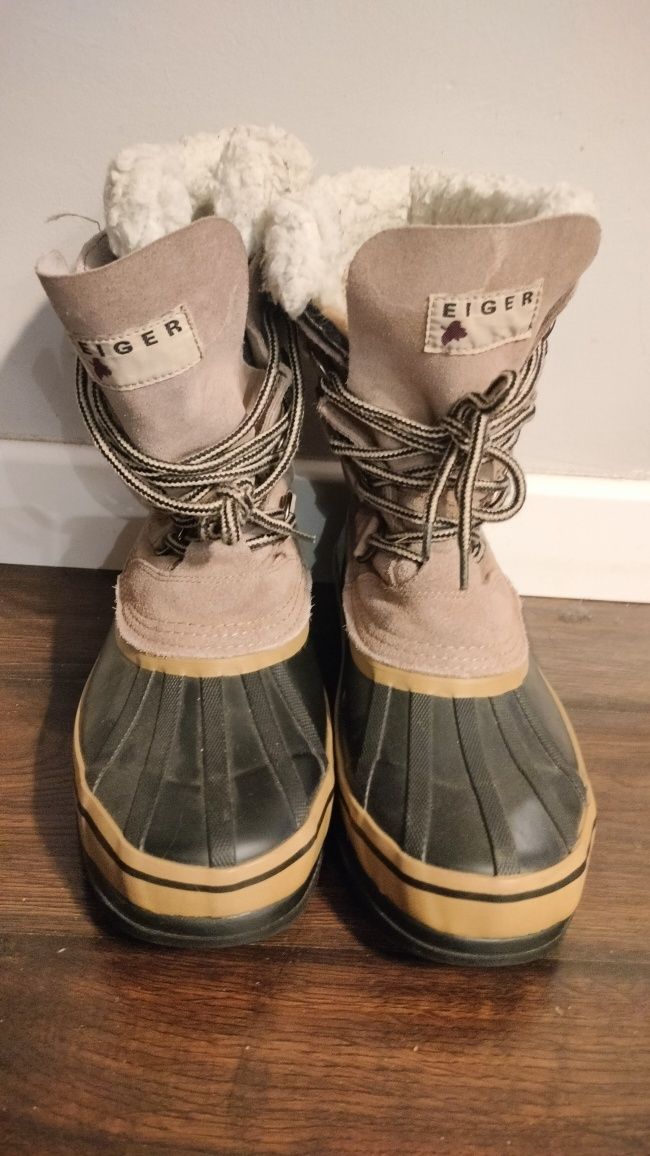 EIGER kozaki buty śniegowce rozmiar 40 wkładka 25cm skóra guma