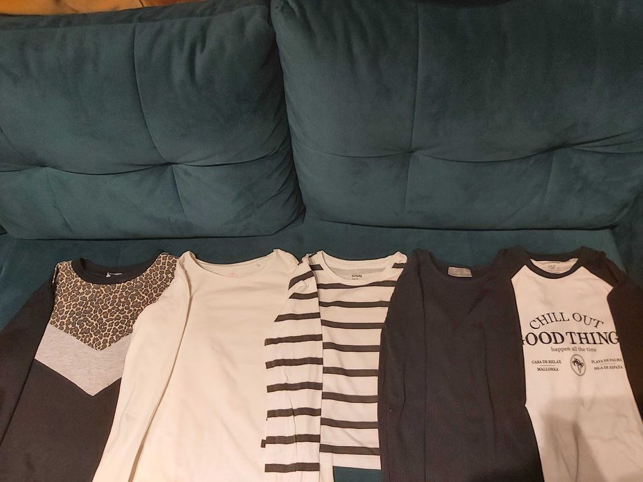 Zestaw 12x bluzka t-shirt długi rękaw hm 146-152