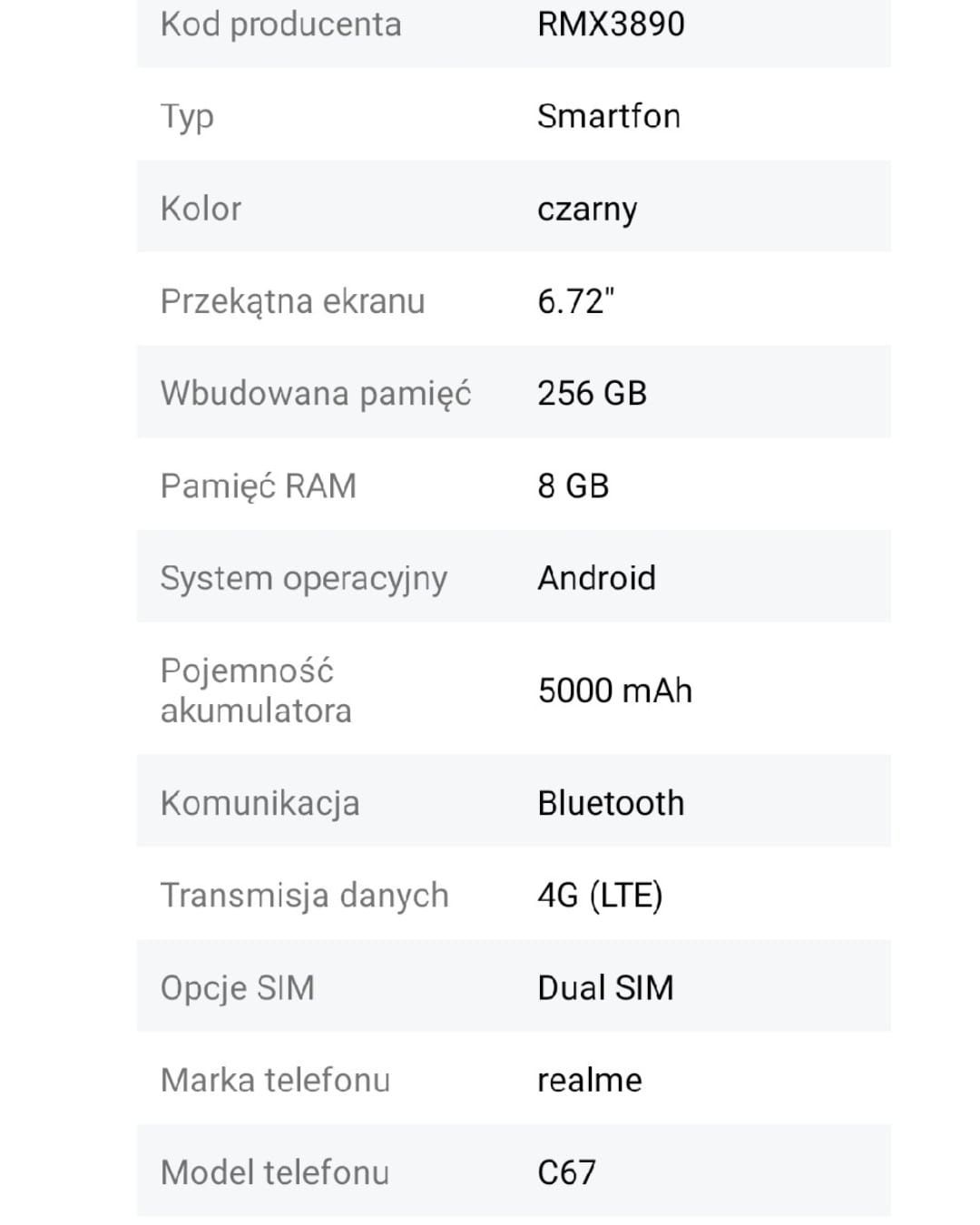 Realme C67 idealny stan