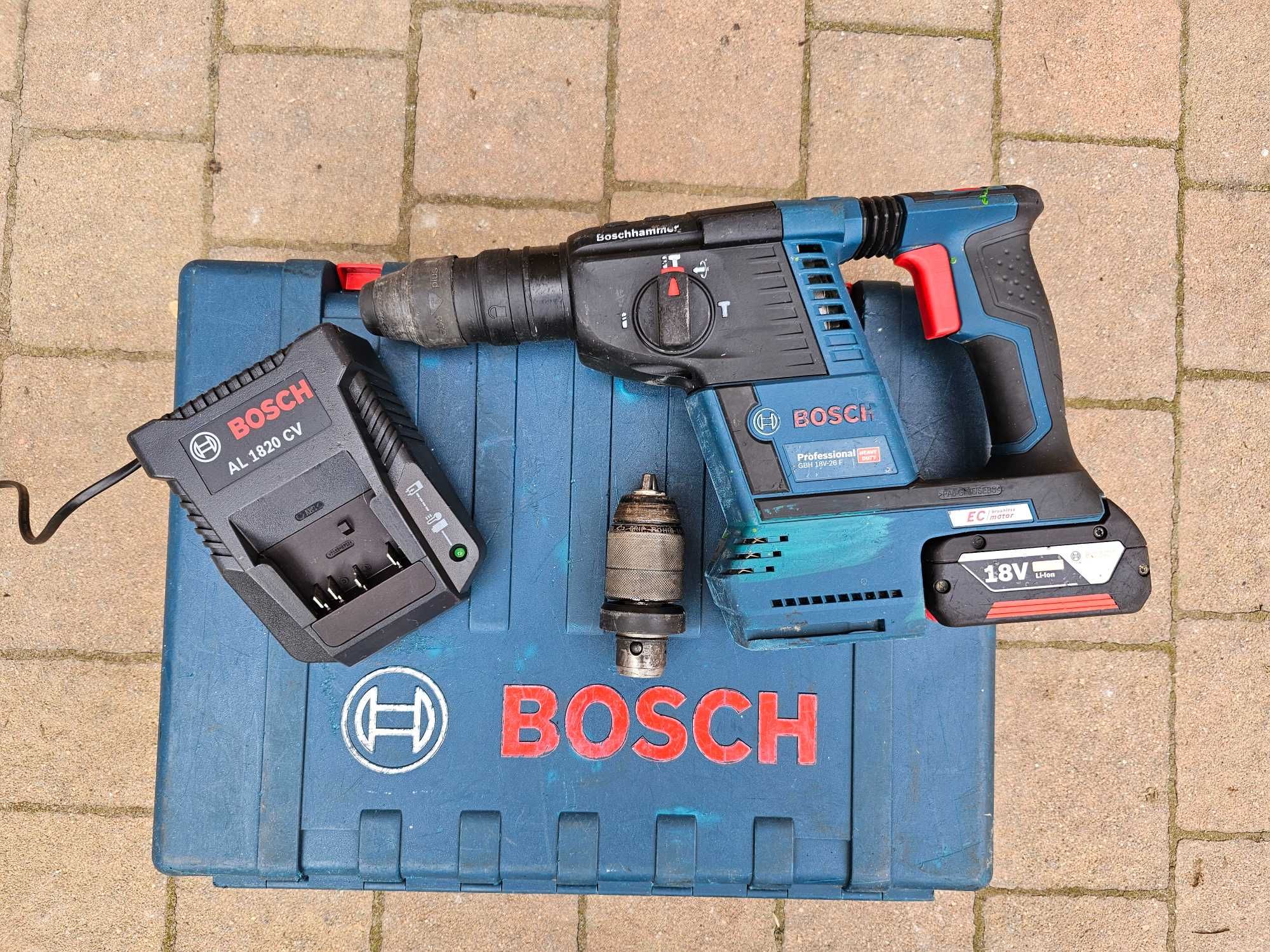 BOSCH GBH 18V-26F młotowiertarka + główka + aku 5ah ładowarka