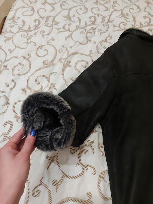 Дубленка натуральная мужская. Кожанная. Размер 50