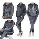 6 KOLORÓW Komplet dres welurowy bluza + spodnie TU L/XL kolor SZARY