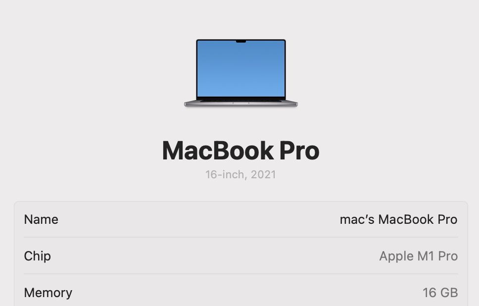 MacBook Pro 16 2021 M1 Pro 16Gb 1TB SSD 98%